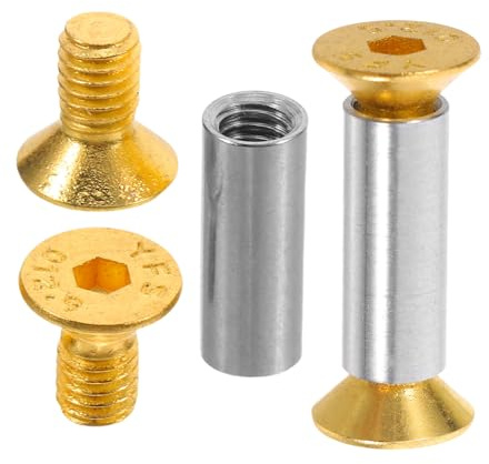 SMASOLO Rivets à Tête Ronde en Laiton pour Réparation de Manche en Bois de Couteau Accessoires de Fixation DIY Installation Facile sans Outils
