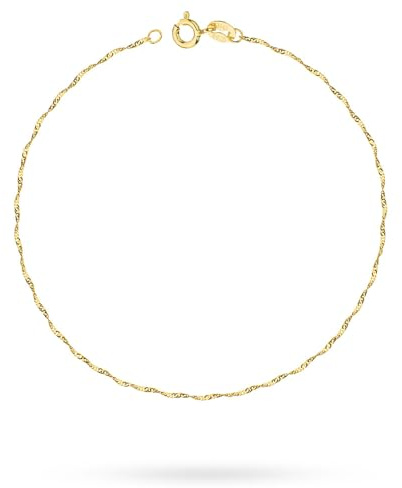 MARKO Gold Armband Damen 333 Echtgold 17–19 cm – feines gedrehtes Goldarmband 1 mm, zartes Armband Gold 8 Karat, minimalistischer Schmuck Geschenk für Frauen