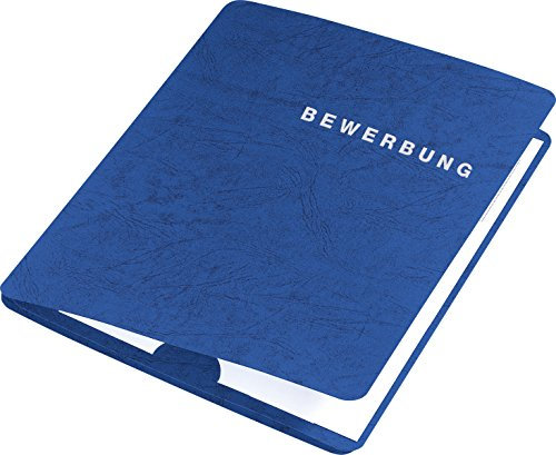 RNK 2939-4 Bewerbungsmappe mit Prägung BEWERBUNG, Karton mit Lederstruktur, blau