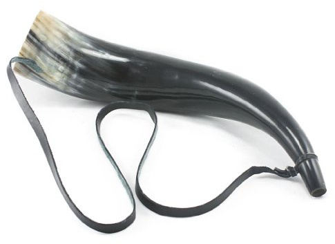 Hornbugel, mittelgroß, dunkel – poliert – blasendes Horn – Jagdnachbildung