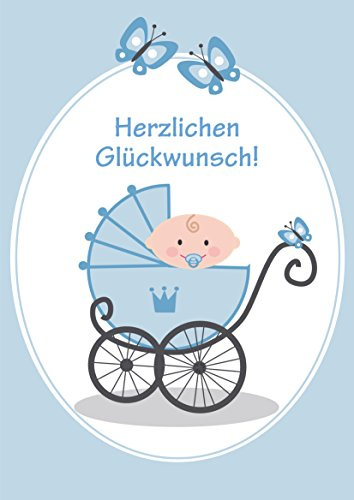 Edition Colibri Glückwunschkarte Geburt Junge XXL – Karte im Retro-Stil für Geburt und 1./2./3. Geburtstag mit Umschlag, A4