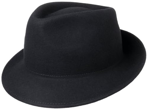 Lipodo Trilby Hut aus Wollfilz Herrenhut Made in Italy Herbst Winter