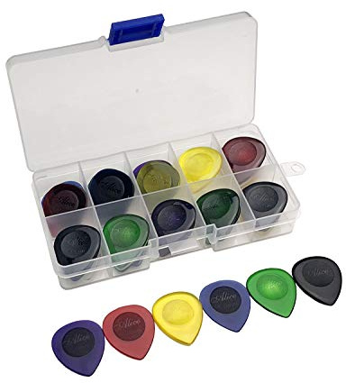 30pcs Alice Durable Clear Large Size Bass Rock Heavy Metal Guitar Picks Plectrum 1.0/2.0/3.0 mm With Pick Case Storage Box