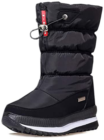 Solshine Damen Halbschaft Gefütterte Wasserdichte Schneestiefel 949 Schwarz, 37EU