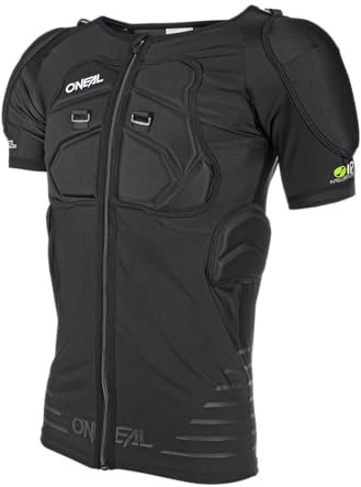 O'NEAL | Chaqueta Protectora de Enduro de Motocross | Chaqueta Protectora Ligera de Espuma de Poliuretano elástica | Camisa Protectora de Manga Corta STV | Adultos | Negro | Talla S
