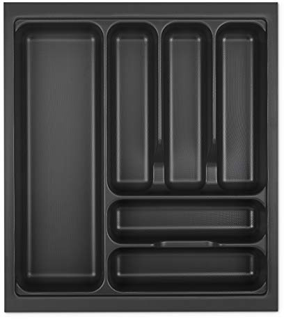 Orga-Box VIII Schubladeneinsatz 411 x 480 mm Lavagrau für 50er Schränke | mit Perlstruktur für Häcker Küchen