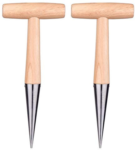 Angoily 2 Stück Garten Zwiebelpflanzer Pflanzholz Garten Pflanzer Werkzeug für Pflanzen Gartenarbeit Lieferungen