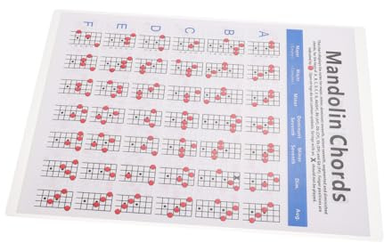 Milisten 1stück Mandolin Akkorddiagramm Für Anfänger Praktische Griffbrett Noten Haltbare Beschichtete Papierstruktur Für Effektives Lernen Und Üben Der Mandoline