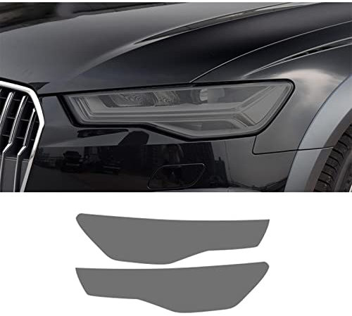 FAYTEK Pellicola Protettiva per fari Auto per Audi A6 C7 4G S6 RS6 2012-2018, Adesivo TPU Trasparente in Vinile Avvolgente Tinta Nera fumé, Nero fumé