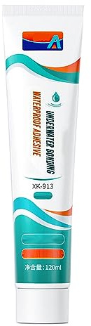 Adesivo subacqueo da 120 ml, sigillante con colla per tappi d'acqua, colla per riparazioni di perdite di acquari, adesivo per riparazioni istantanee per piscine con piastrelle a mosaico (Trasparente)