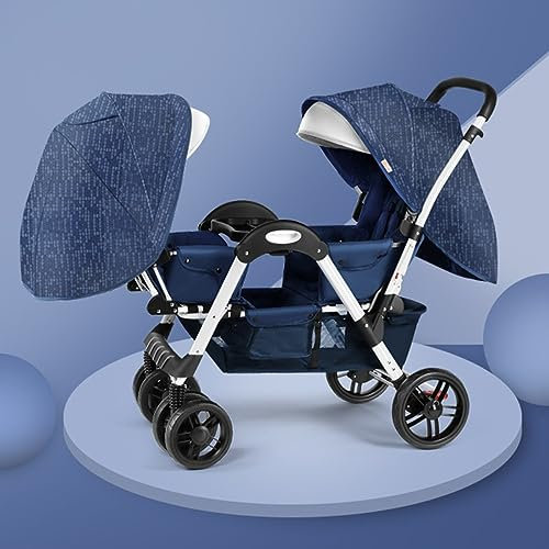 Cochecito Infantil Doble Carrito Bebe Gemelos- Cozy Compact Cochecito Gemelar,Silla De Paseo De Bebé Cara A Cara Para Niño Pequeño Cochecito Paraguas Para Gemelos Cochecito Plegable ( Color : Blauw )