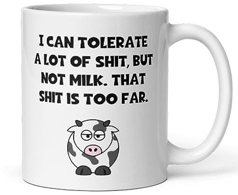 Confidently Quirky - Funny lactose intolerance Mug, Dairy Free Friend Gift, Dairy Intolerance Joke Gift, Birthday Dairy Intolerant Cup, Coworker No Milk