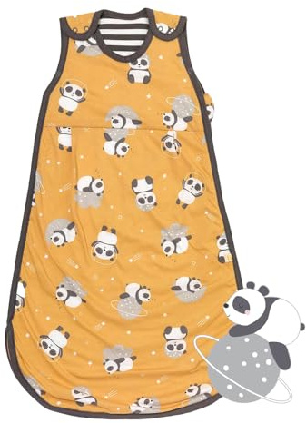 Schlummersack Baby Schlafsack Neugeboren 1.0 Tog 56 cm | Sommer Panda Dünn | Frühling Reißverschluss