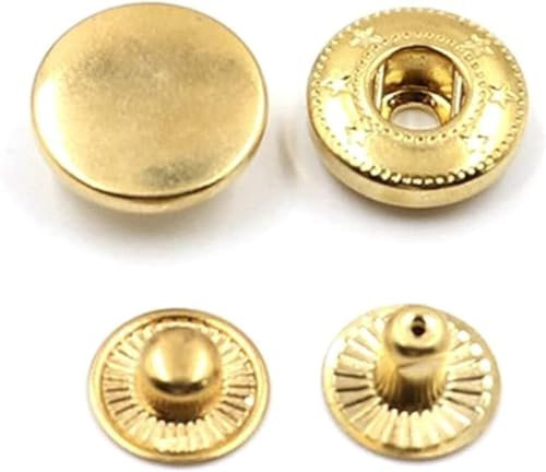 Magnetknöpfe, Magnetische Druckknöpfe, Metall-Druckknöpfe DIY10 Sets 10/12/15/17/20 mm Metall-Nähknopf Druckknopfverschlüsse Kleidung Nähzubehör, Gold, 12 mm (Farbe: Eine Farbe, Größe: 15 mm)(10mm)