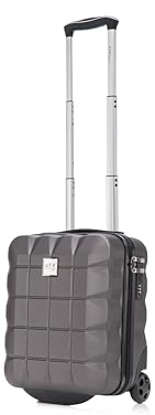 ATX Luggage 40x30x20cm | Ryanair EasyJet Wizz Air | 2 Wheels Under Seat Cabin Suitcase Trolley | Gun Metal Grey | 24 Liters