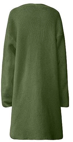 Strickmantel Lang Damen Schwarz - Strickjacke Damen Lang Grobstrick: Lang-Cardigan Winter Casual Grobstrickjacke Einfarbig Strickjacken Offene Langarm Sweater Winterjacke Loose Übergangsmantel