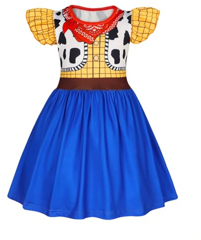 AmzBarley Cowboy Costume Kids Cowgirl Fancy Dress up Girls Birthday World Book Day Themed Party Dressing up Clothes Age 2-3 Years 100
