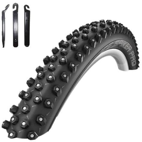 1 x Schwalbe Ice Spiker Pro RaceGuard Winterreifen Fahrradmantel 57-622 (29 x 2,25) inkl. maxxi4you Reifenheber