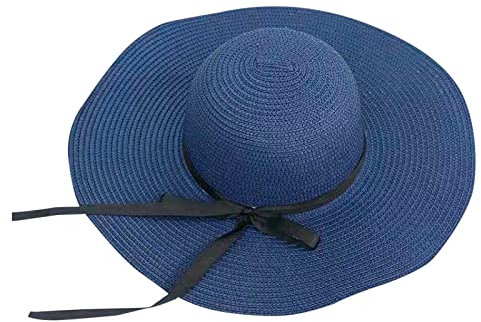 SRZYMJ Marine Kentucky-Hüte aus Organza, Vintage-Stil, Sommer-Sonnenhut, Glocke, Bowlerhut, Derby-Fascinator, Marineblau, Medium Sonnenhut Damen Bunt Fischerhut Für Den Sommer Schirmmütze Damen Sommer