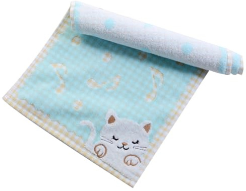 ifundom Quadratischer Baumwollwaschlappen mit Katzenmotiv für Kinder und Kleinkinder Leicht Maschinenwaschbar fürs Badezimmer oder Büro