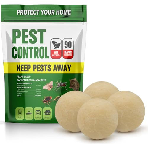 ALAKLE Mouse Repellent,Rat Repellent for Pest Spider and Mosquito Cockroaches Better Than Ultrasonic 4 Pack Balls