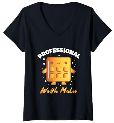 Womens Waffles Novelty Accessories Professional Waffle Maker V-Neck T-Shirt