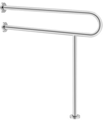 VEVOR Corrimano di Sicurezza per WC, Carico di 136 kg Barra di Sostegno per Disabili a Forma di U da 800 mm Asta di Sicurezza per Anziani in Acciaio Inox, con Maniglia Antiscivolo, Gamba di Supporto