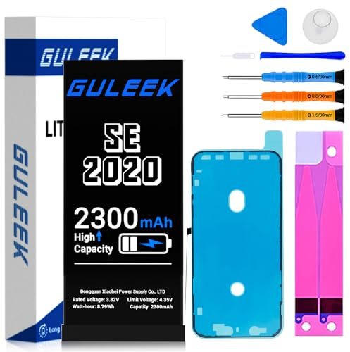 GULEEK Battery for iPhone SE 2020, 2300mAh High Real Capacity, Replacement Kit with Tools and Guide