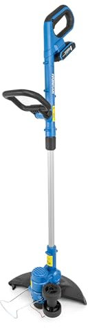 Hyundai Cordless Grass Trimmer, 30cm Cutting Width, 20V, 2.0Ah Battery, 1.8kg, Adjustable Head, Blue