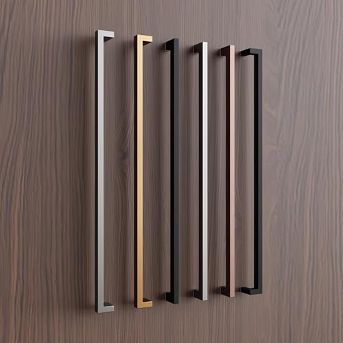 Coayuou Stoßgriff Haustür 1 Paar Stoßgriff Edelstahl Länge 400/600/800/1200/1500 MM Vierkant Türgriff Inkl. Befestigungsmaterial Für Bürotüren, Eingangsbereiche(A-Stainless Steel,1500MM)