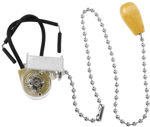 ANDRESLAD Interruptor De Luz Cadena De Tracción Interruptor Silencioso 30cm De Longitud Chrome Para Techo y Pared Accesorio De Iluminación Repuesto Para Lámpara