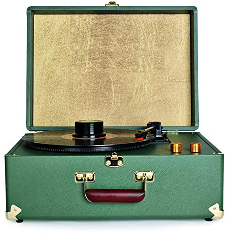 Retro Gramophone,Vintage 3-Speed Portable Suitcase Record Player With Built-in Speakers,turntable Built-in Dynamic Omnidirectional Stereo Speakers kxtmm