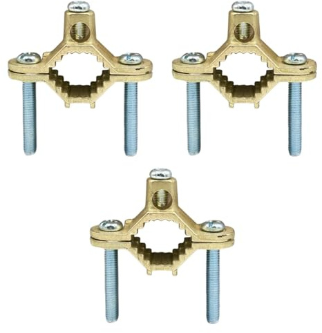 Sharplace Abrazadera de Puesta a Tierra, Ajustable, de 1,27 Cm a 2,54 Cm, Herrajes para Utilizar, Conexión de Tubería de Alta Resistencia, Conexión a Tierra, Ab, 3 Piezas