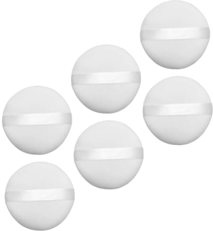 VALICLUD 6 Stück-pack Runde Weiße Puderquasten aus Baumwolle und Schwamm Tragbar und Zart Praktisches Make Up Werkzeug für Losen Puder und Gesicht