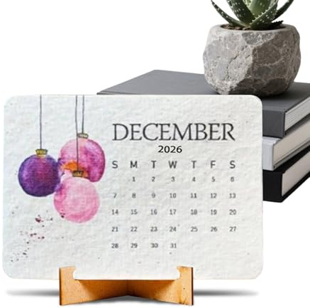 Calendrier de table 2026 paysage - Calendrier de table - Calendrier hebdomadaire - Calendrier de bureau avec dictons - Calendrier hebdomadaire durable et respectueux du climat