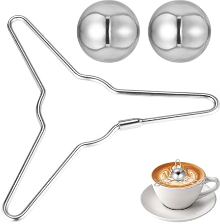 Stainless Steel Espresso Cooling Ball Kit with Tray, Coffee Chiller Espresso Ice Ball No Dilution Chilling Distribution Tool for Whiskey Bourbon Cocktails Scotch Machine Stirrer Frozen Accessories