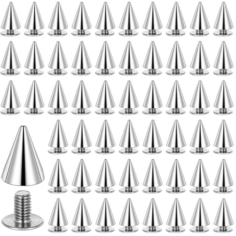 HJZHII Juego de 100 remaches de piel de niteno para ropa, tachuelas plateadas para bolsos, zapatos, cinturones, pulseras