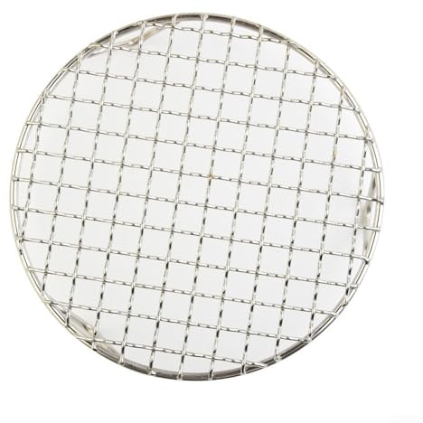 Rejilla de refrigeración redonda 201 de alambre de acero inoxidable para horno, parrilla para hornear, asar y secar, 8 mm de grosor con soporte de 3 patas (plata) (295 mm)