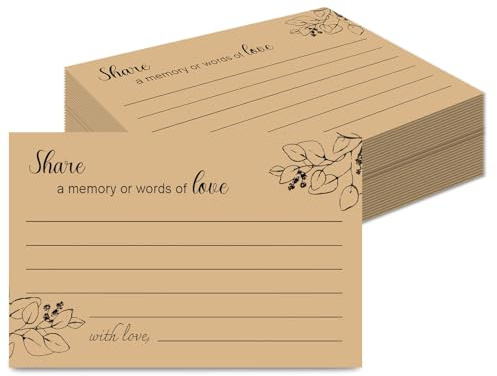 50Pcs Share a Memory Card Set, Funeral Memorial Cards, Memory Cards for Celebration of Life, Keepsake Card for Funeral Anniversary Graduation Birthday Wedding, Alternative to A Book of Condolence