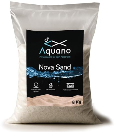 Aquano - Nova Sand 8Kg – Feiner, weißer Bodengrund für Meerwasseraquarien (0,5–1,25 mm Körnung) | Reich an Calcium & Magnesium | Stabilisiert pH & KH | Ideal für Riff- und DSB-Systeme