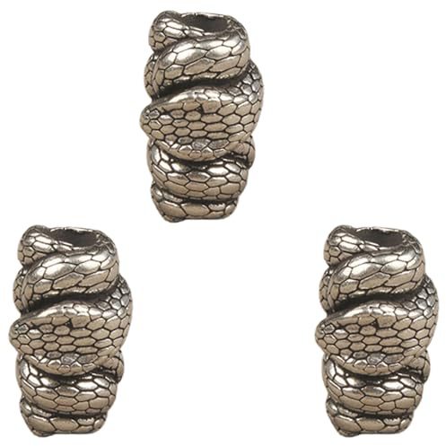 XIOANG De 3 Abalorios de Paracords de Metal con Forma de Serpiente, artesanía de Metal para Acampar Aire Libre, entusiastas de la Aventura histórica, abalorio Cortador de Serpiente