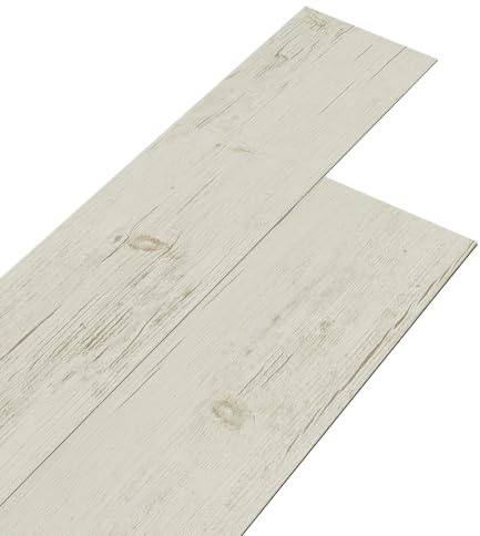 INMOZATA 2mm Thick PVC Self Adhesive Floor Planks,Vinyl Flooring Tiles with 0.07mm Wear Layer, UV Coated Waterproof Peel and Stick Floor Tiles (36 Pcs / 5㎡,Whitewashed Pale Pine)