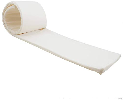 Hans-Textil-Shop Bierbankauflage Baumwolle Canvas | Wiederverwendbar, Strapazierfähig, wechselbarer Bezug, Made in Europe, (200x25x2 cm, Creme)