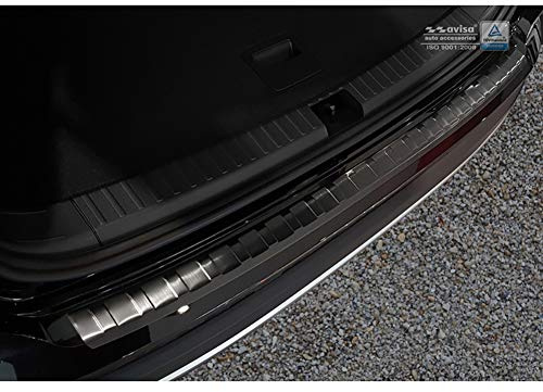 Avisa Edelstahl Heckstoßstangenschutz passgenau, Schwarz | kompatibel mit Seat Ateca 2016-2020 & FL 2020- - Schwarz