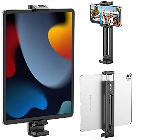 ULANZI Adattatore per treppiedi universale tablet cellurare, supporto per morsetto per pad telefono,Compatibile con iPad Pro Air Mini, superficie MS e telefoni, supporto per treppiedi da tavolo