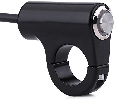 Commutateur de Commande de Guidon, Keenso Interrupteur de Guidon de Moto 7/822mm Bouton-poussoir en Alliage d'Aluminium Interrupteur à Bascule Universel(B)