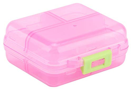 Pillendose, Pillendose, wöchentlich, morgens und abends, 7 Fächer, wöchentlich, tragbar, Medikamentententablette, Pillendose, Organizer für Pillen, Vitamin (Rosa)