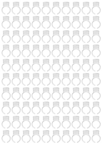 100/200/500 pièces anneaux d'encre de tatouage tasse jetable de Pigment de tatouage pour l'encre de tatouage et la colle d'extension de cils(100pcs)