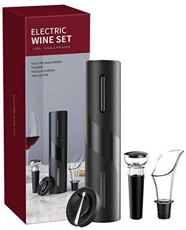 HIOD Rechargeable Electric Wine Bottle Opener Corkscrew Foil Cutter Set Automatic Bottle Opener for Wine Can Opener,