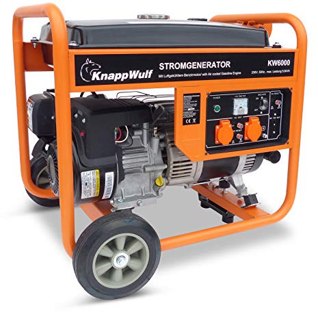 KnappWulf Stromerzeuger KW6000 1-Phasen Benzin Generator Notstromaggregat Stromgenerator Orange